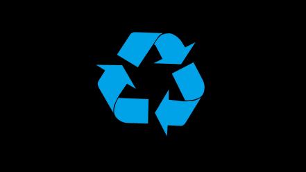 Black background recycle symbols wallpaper