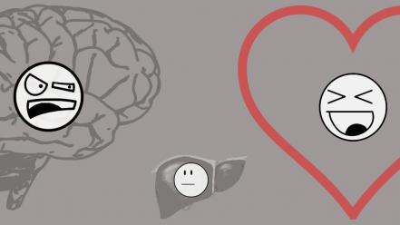 Brain faces funny hearts liver wallpaper