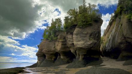Canada vinh fundy clouds erosion landscapes wallpaper