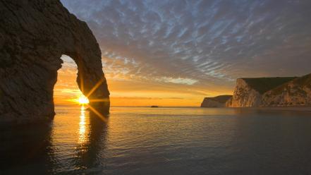 Durdle door england sunset wallpaper