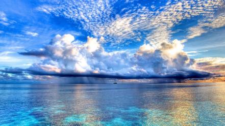 Earth azure clouds nature ocean wallpaper