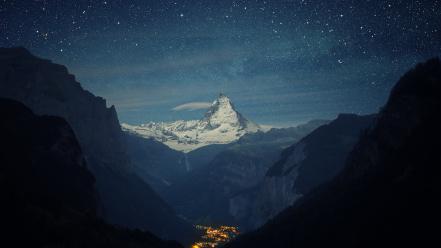 Europe switzerland landscapes lights mountains wallpaper