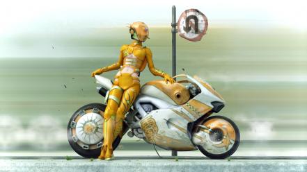 Futuristic vehicle artwork cyborgs digital art wallpaper