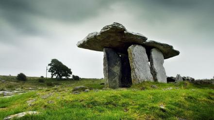 Ireland landscapes nature stone buildings wallpaper