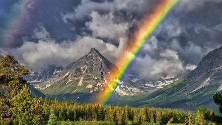 Mountains nature rainbows wallpaper