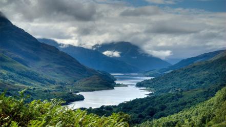 Scotland clouds mountains nature rivers wallpaper
