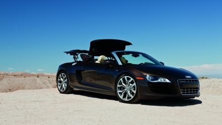 Audi r8 spyder black cars wallpaper