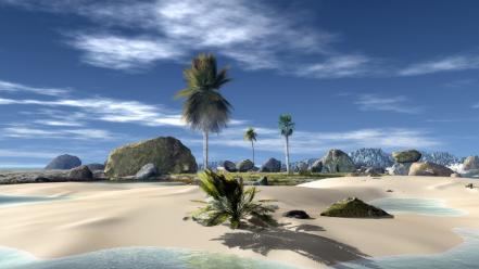 Beaches digital art nature wallpaper