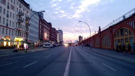 Berlin cities clouds dawn friedrichshain wallpaper