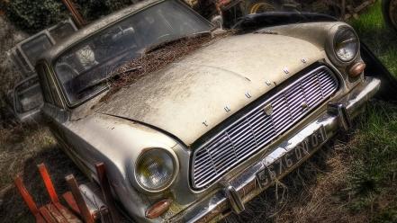 Cars old rust wheels wrecks wallpaper