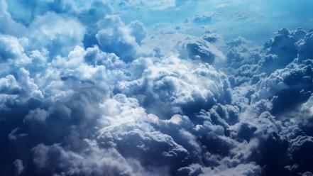 Earthbound blue clouds digital art outer space wallpaper