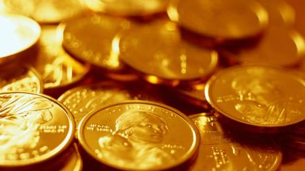 Gold coins background wallpaper