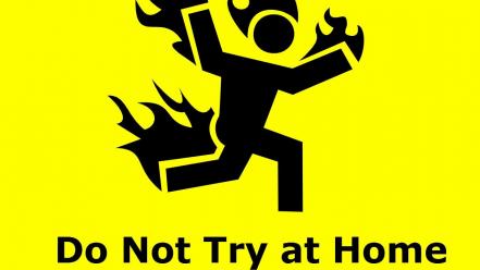 At home engineer fire funny warning wallpaper