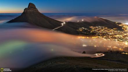 Cape town national geographic cityscapes fog landscapes wallpaper