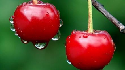 Cherries wet wallpaper