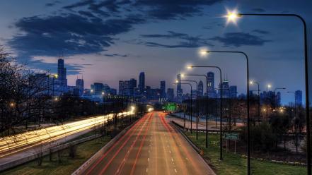 Chicago usa cityscapes light night wallpaper