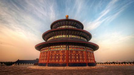 China heaven temple sunset wallpaper