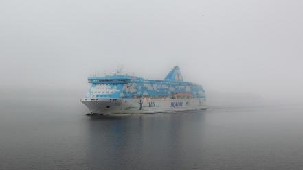 Cruise ship mist sea ships wallpaper