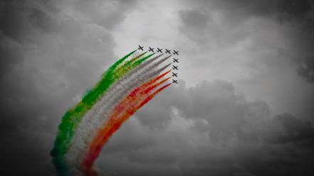 Frecce tricolori plan colors jet smoke wallpaper