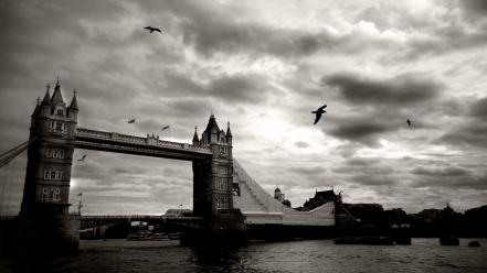 London cityscapes monochrome rivers wallpaper