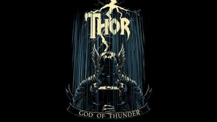 Marvel comics thor black background fan art wallpaper