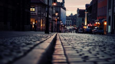 Poznan cities streetscape urban wallpaper