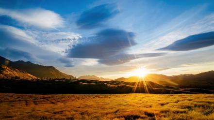 Queenstown endless fields landscapes natural scenery wallpaper