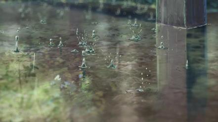 The garden of words splashes water drops wallpaper