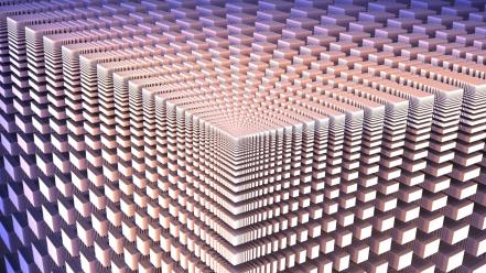 3d abstract fractals squares wallpaper