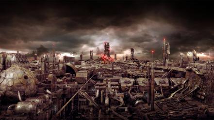 Apocalypse cosmodrome digital art fantasy metal wallpaper