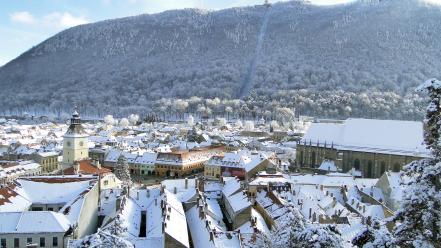 Brasov tatra mountains cities cityscapes winter wallpaper