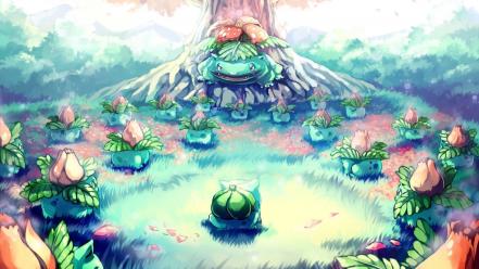 Bulbasaur ivysaur nintendo pokemon green wallpaper