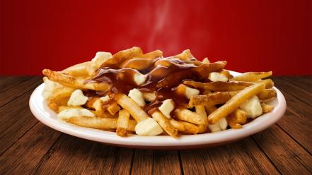 Canada food french fries poutine stock wallpaper