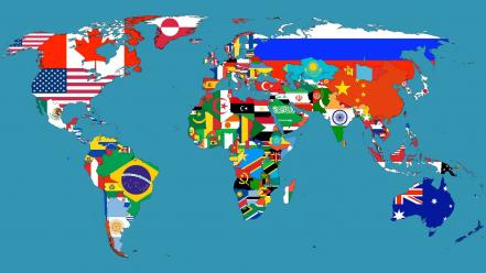 Countries flags maps world map wallpaper