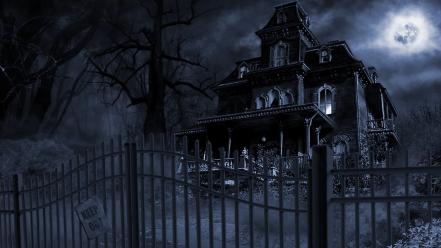 Halloween haunted house nature wallpaper