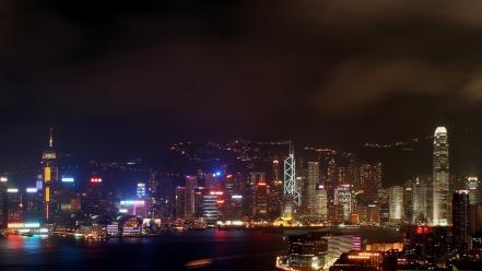 Hong kong cities city lights landscapes light wallpaper