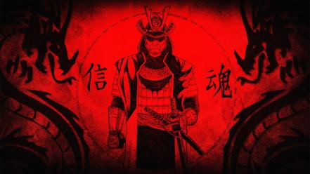 Katana master red samurai warriors wallpaper