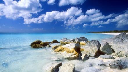 Bahamas caribbean sea long island beaches blue wallpaper