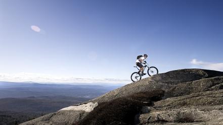 Bike climbing landscapes mountains sports wallpaper