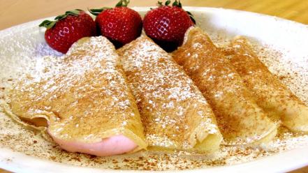 Crepes food fruits strawberries wallpaper