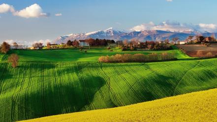 Italy fields landscapes nature sky wallpaper