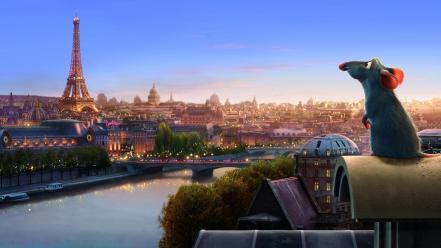Paris ratatouille animation cityscapes mice wallpaper