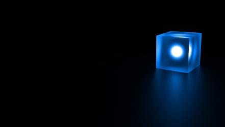 3d renders led blue cubes glossy texture wallpaper