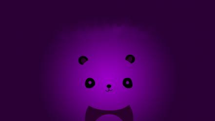 Abstract minimalistic panda bears violet wallpaper