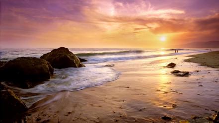 California beach sunset wallpaper