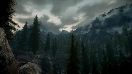 Scrolls v: skyrim nature trees video games wallpaper