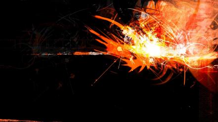 Abstract backgrounds digital art flames orange wallpaper