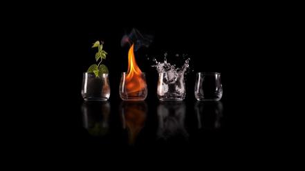 Earth air black background elements fire wallpaper
