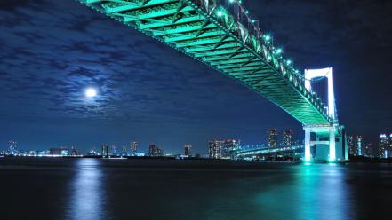 Japan rainbow bridge tokyo cityscapes wallpaper
