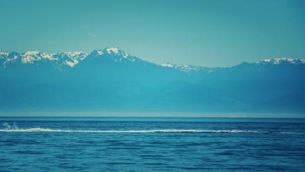 Mountains sea water waterscapes waves wallpaper